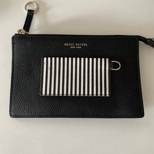 Henri Bendel black wristlet with card slots